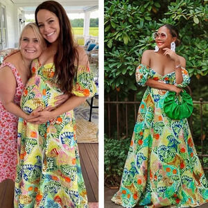 Staud Coliseum Tropical Printed Linen Cutout Maxi Dress Size 2